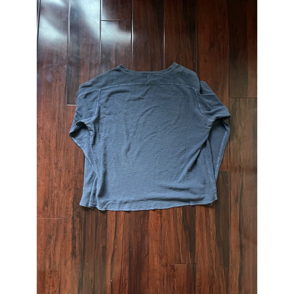 RRL Ralph Lauren Waffle Knit Long Sleeve Shirt Blue Double RL Size XL Preowned - Picture 6 of 8